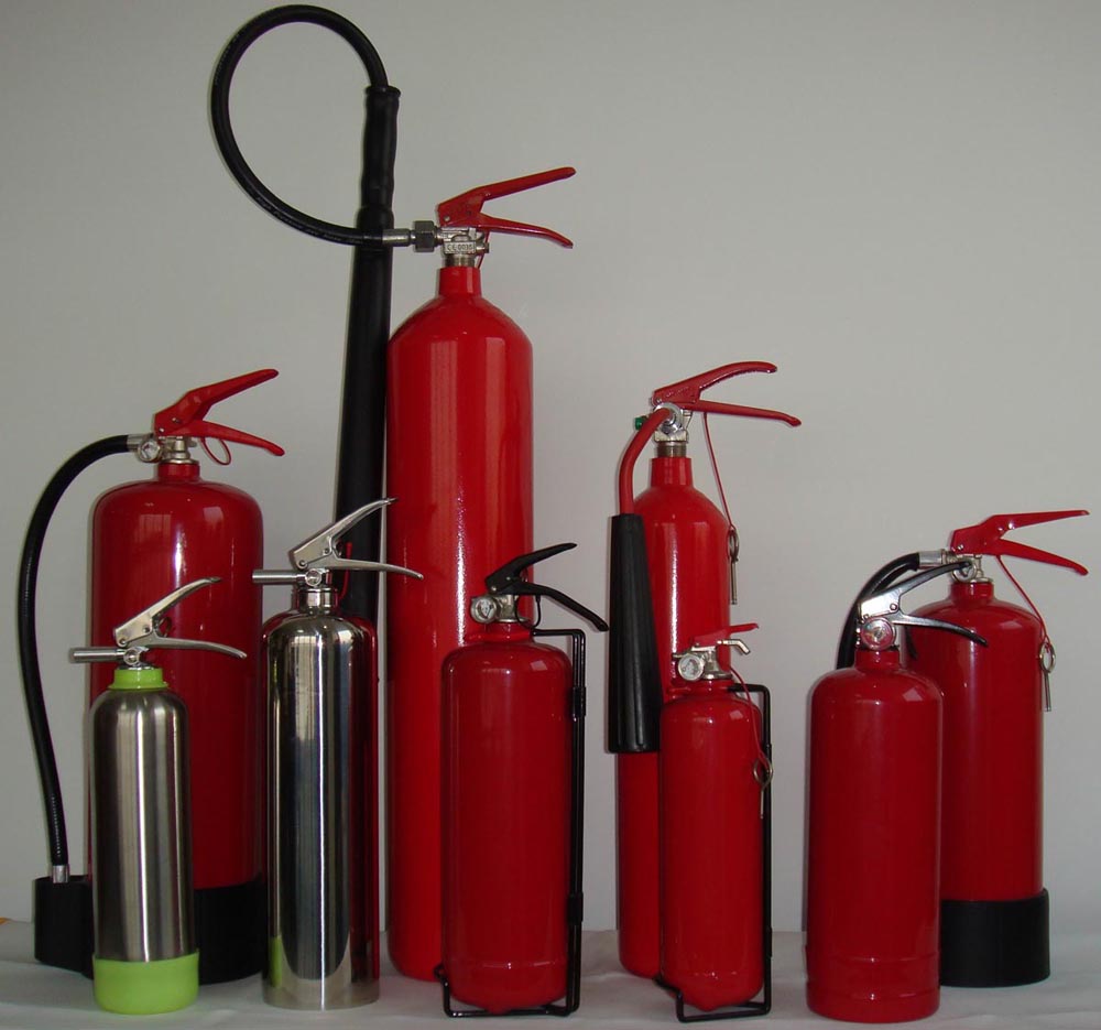 Fire Extinguishers Co2 Carbon Dioxide Fire Extinguishers Dry Chemical Powder DCP Fire Extinguishers Foam AFFF Fire Extinguishers Water type